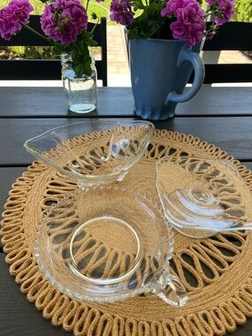 Clear Glass Serving Bowl Set - Transparent